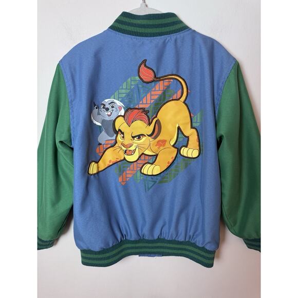 Disney The Lion King Simba Varsity Jacket Boys Size 4 Blue Green - Picture 4 of 8